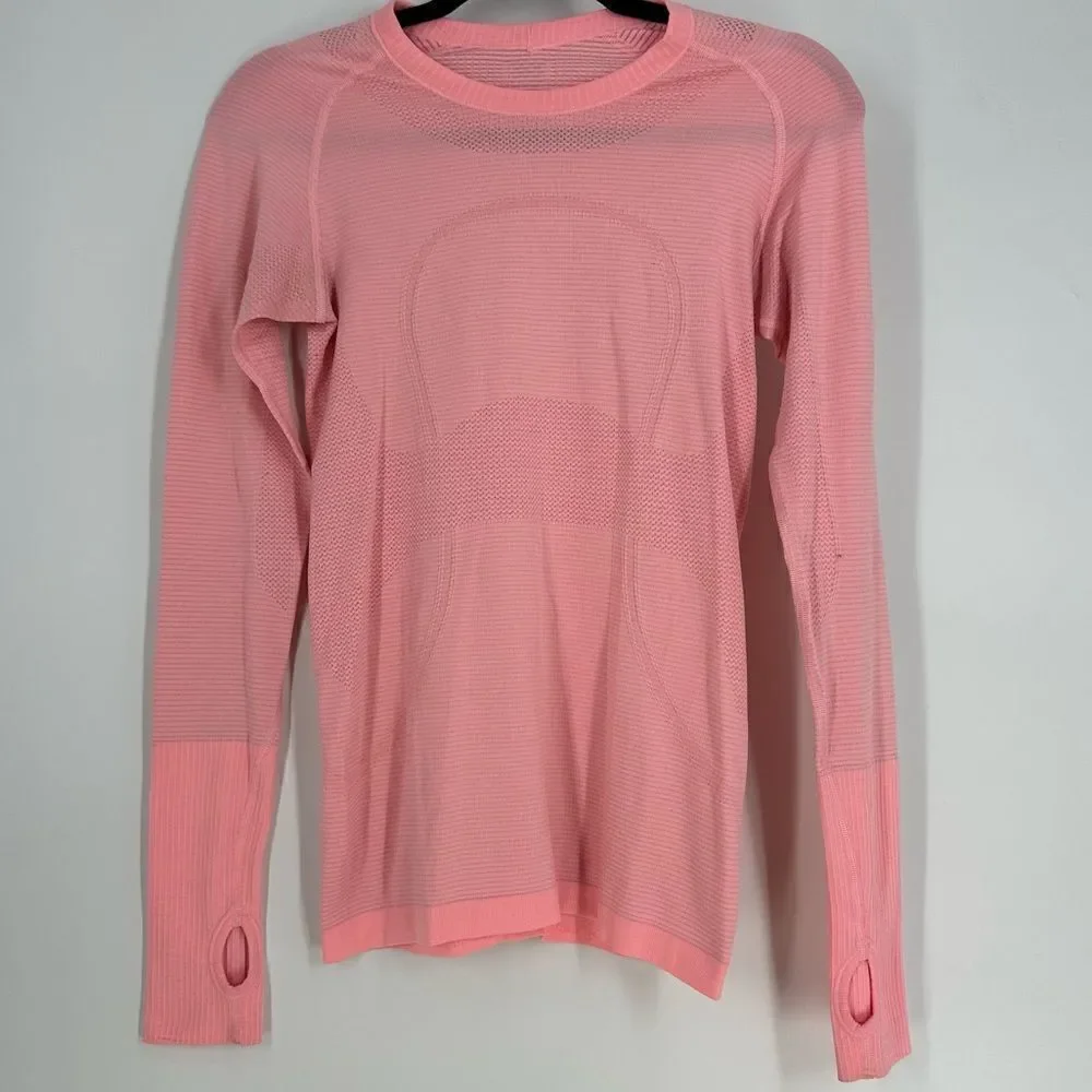 LULULEMON Swiftly Tech Neon Coral Longsleeve sz 6